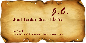 Jedlicska Osszián névjegykártya